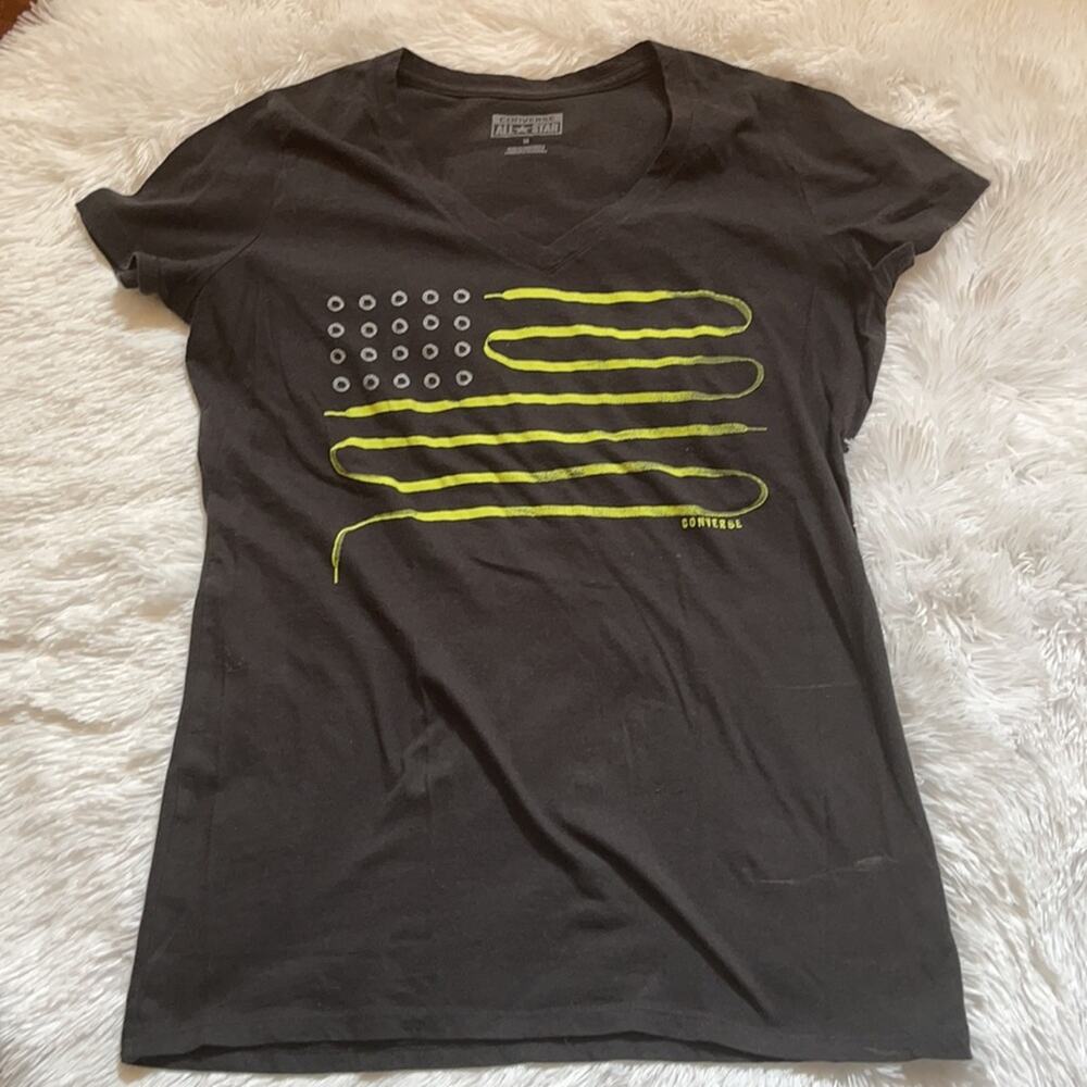 Converse Black/Neon Yellow Size:Medium T-Shirt - Picture 1 of 6